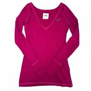 2000’s Hollister Women's Pink Long Sleeve Top
